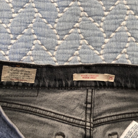 Levi’s Wedgie Fit High Rise Straight Jeans Cabo Smoke Grey - Picture 5 of 8